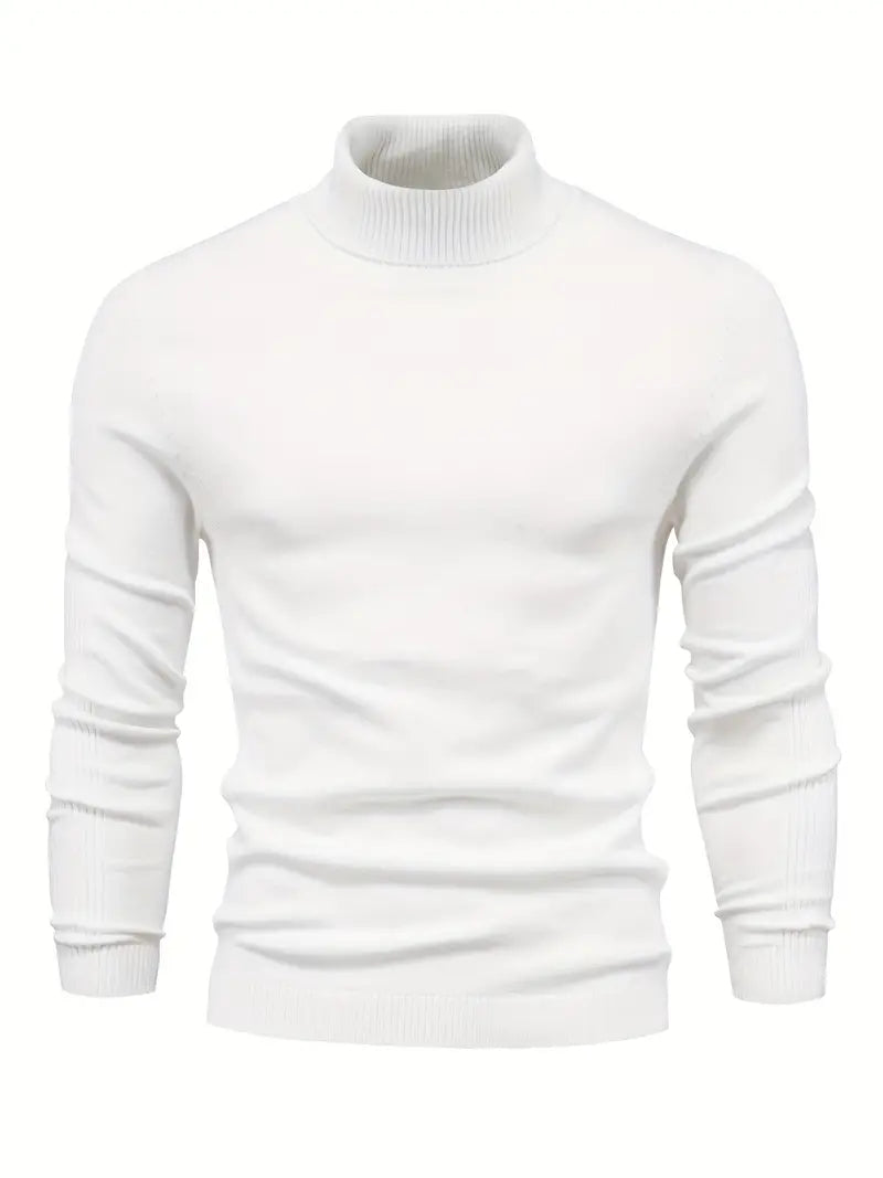 Men’s Slim fit Turtleneck Sweater - Soft Knit - Long Sleeve Smart Fino