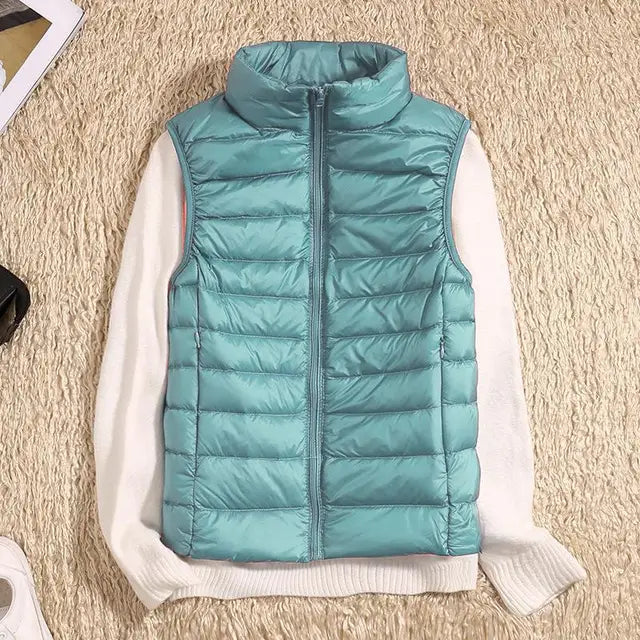 Ultra Light Down Vest - For Women, Sleeveless Puffer, Warm and Lightweight Layer Fino