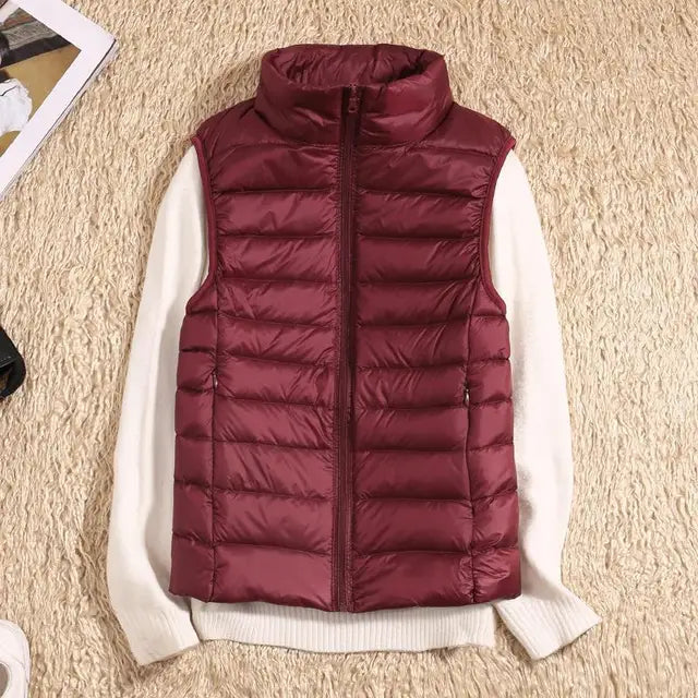 Ultra Light Down Vest - For Women, Sleeveless Puffer, Warm and Lightweight Layer Fino