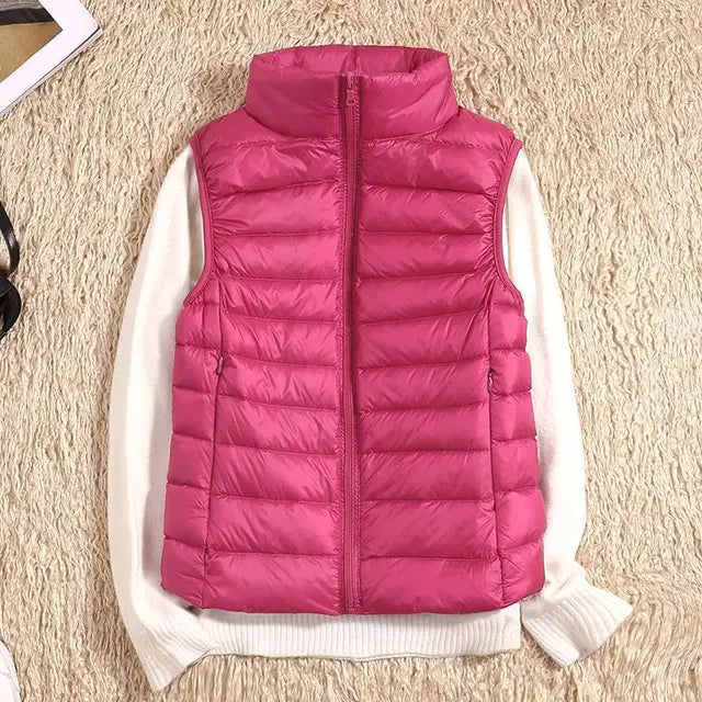 Ultra Light Down Vest - For Women, Sleeveless Puffer, Warm and Lightweight Layer Fino