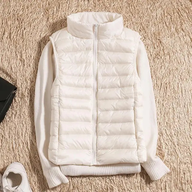 Ultra Light Down Vest - For Women, Sleeveless Puffer, Warm and Lightweight Layer Fino