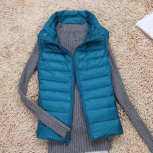 Ultra Light Down Vest - For Women, Sleeveless Puffer, Warm and Lightweight Layer Fino