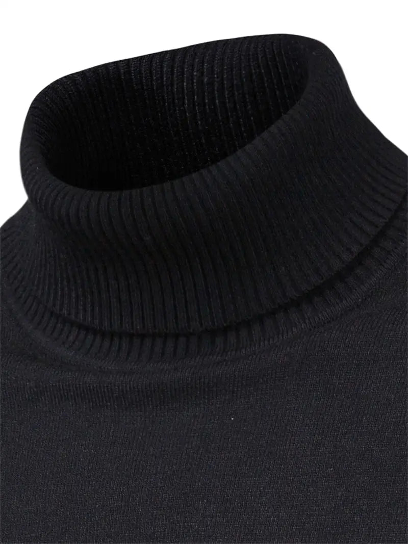 Men’s Slim fit Turtleneck Sweater - Soft Knit - Long Sleeve Smart Fino