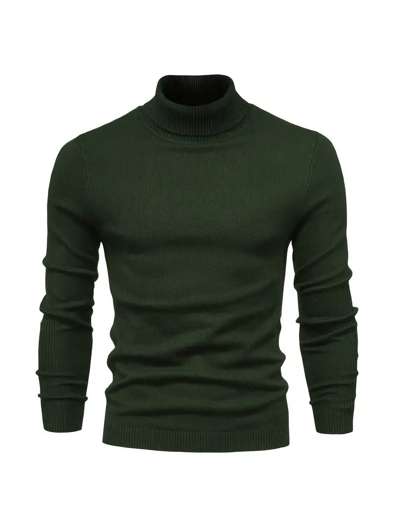 Men’s Slim fit Turtleneck Sweater - Soft Knit - Long Sleeve Smart Fino