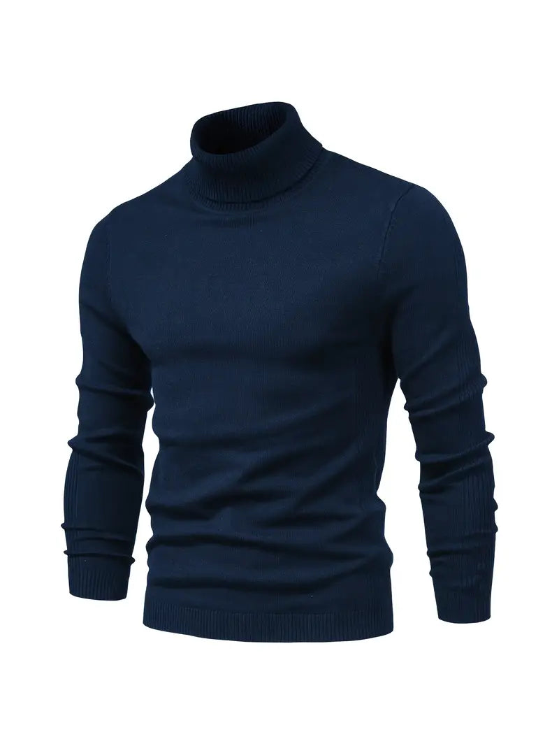 Men’s Slim fit Turtleneck Sweater - Soft Knit - Long Sleeve Smart Fino