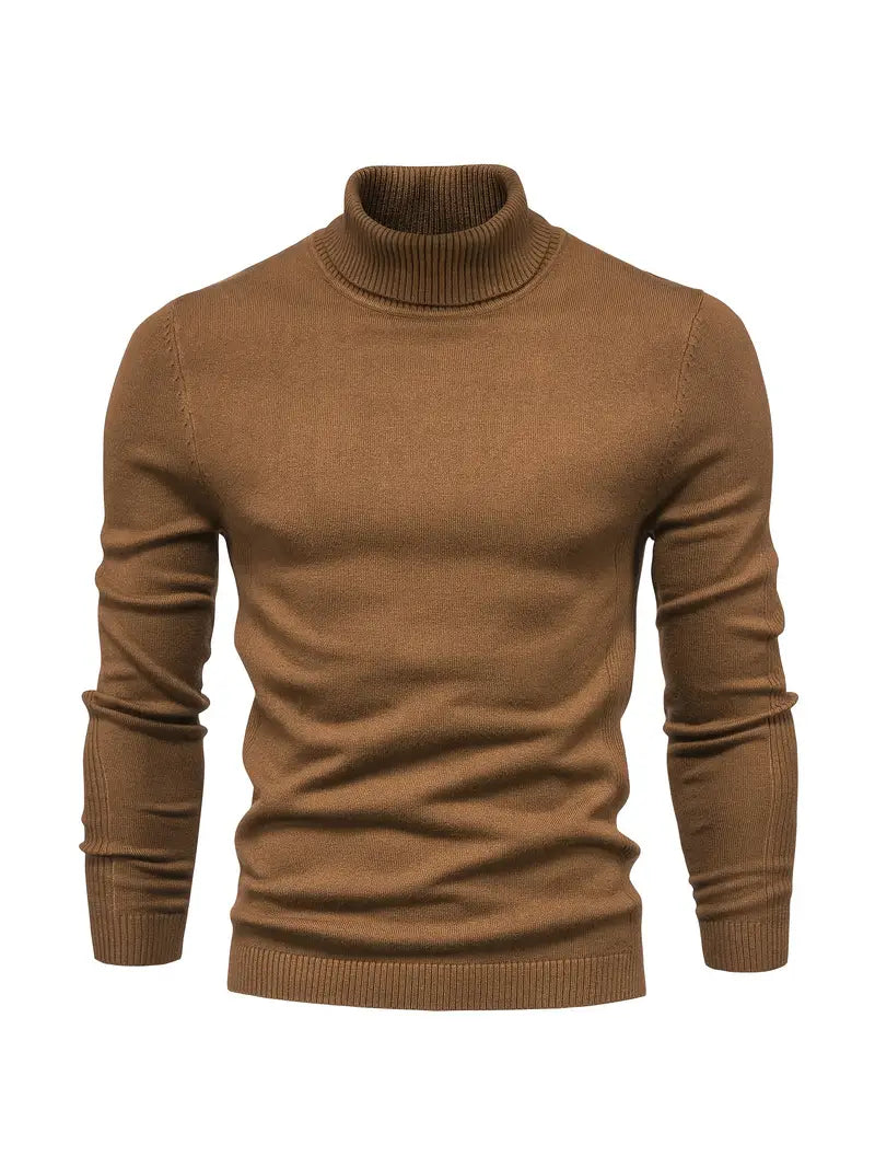 Men’s Slim fit Turtleneck Sweater - Soft Knit - Long Sleeve Smart Fino