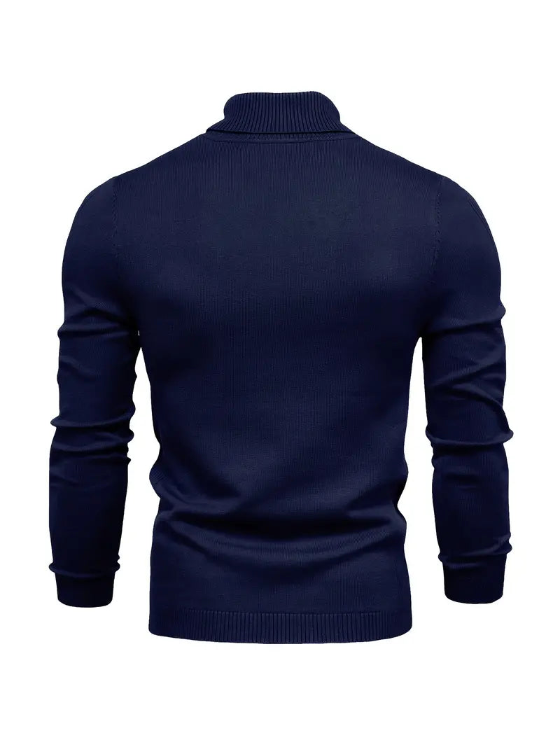 Men’s Slim fit Turtleneck Sweater - Soft Knit - Long Sleeve Smart Fino