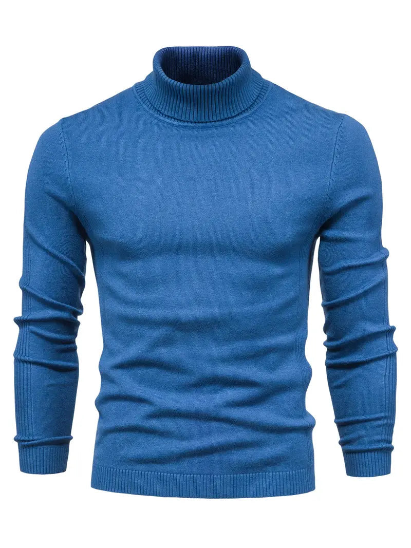 Men’s Slim fit Turtleneck Sweater - Soft Knit - Long Sleeve Smart Fino