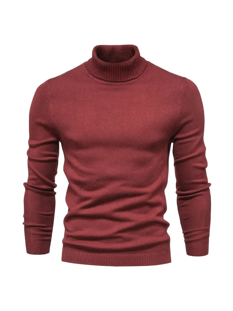 Men’s Slim fit Turtleneck Sweater - Soft Knit - Long Sleeve Smart Fino