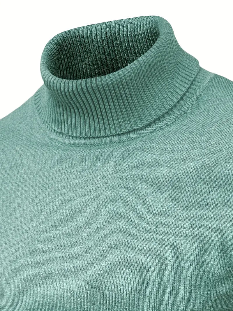 Men’s Slim fit Turtleneck Sweater - Soft Knit - Long Sleeve Smart Fino