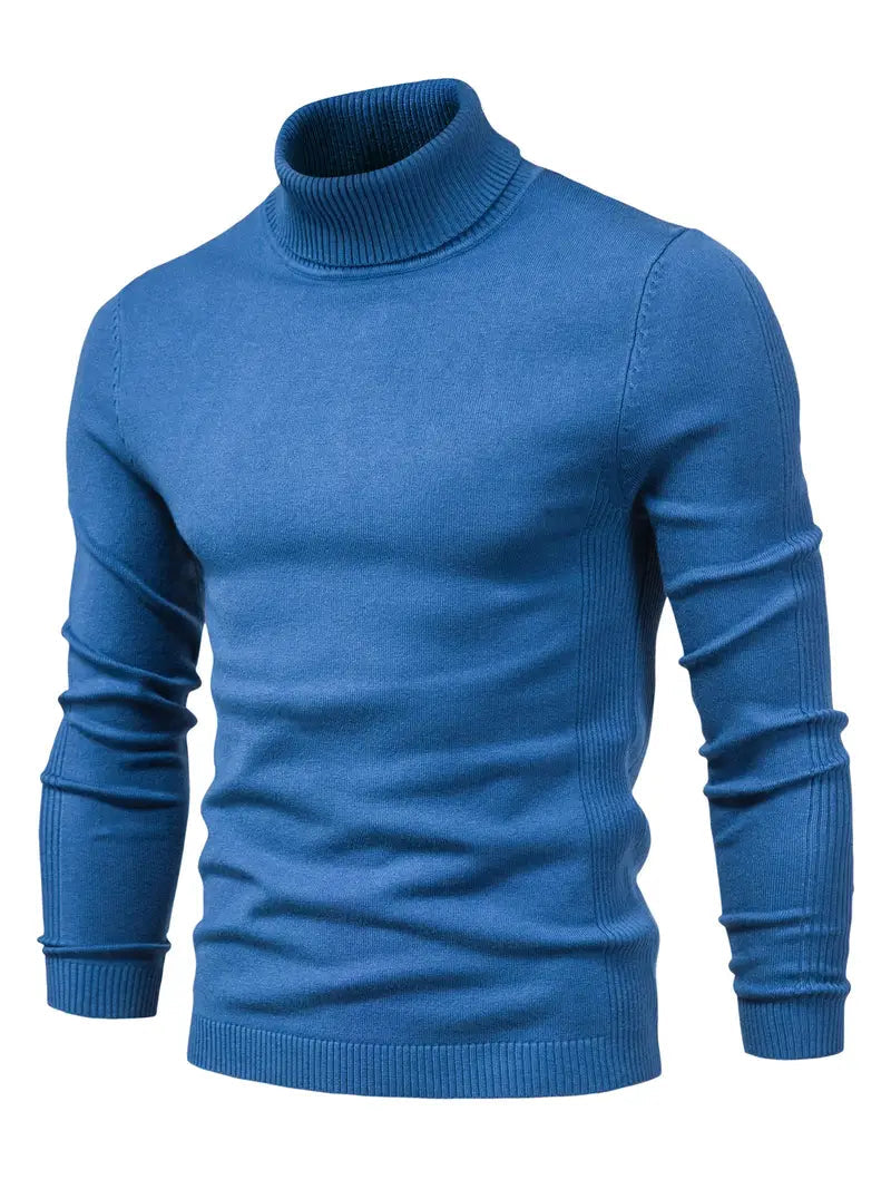 Men’s Slim fit Turtleneck Sweater - Soft Knit - Long Sleeve Smart Fino
