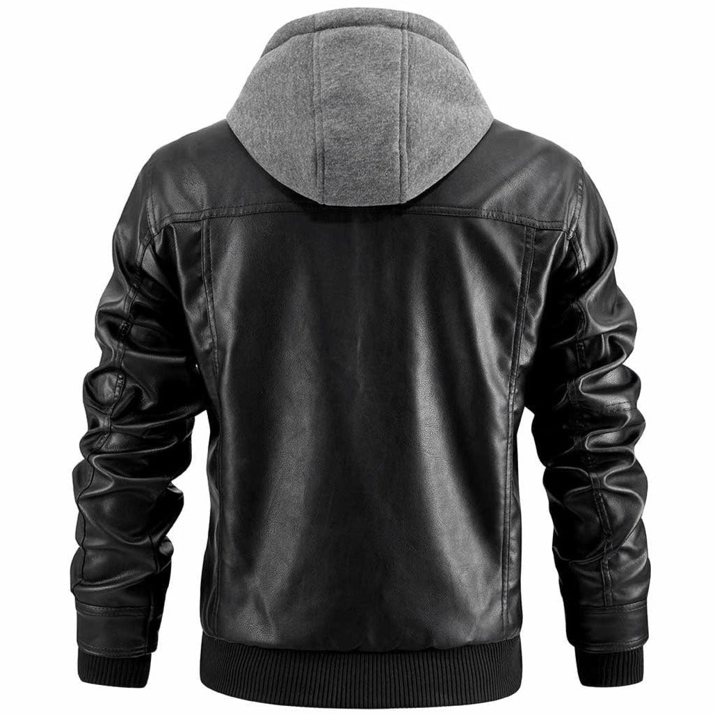 Retro multi-bag motorcycle style crocheted jacket for men Fino