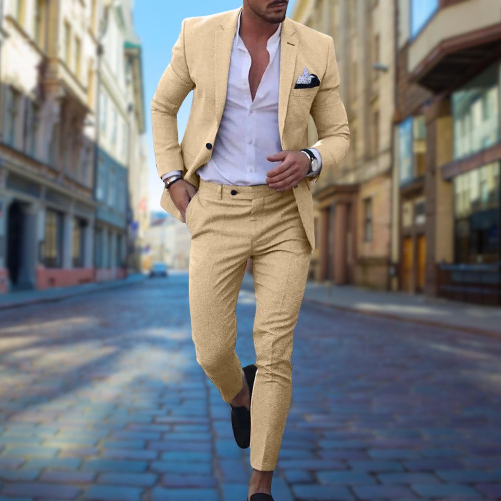 Men's Tailored Suit – Slim fit All-Season Design, Breathable & Modern Style Fino