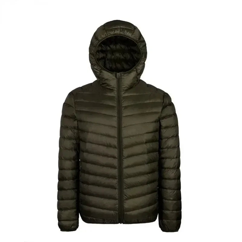 Men's padded winter down jacket with hood Fino