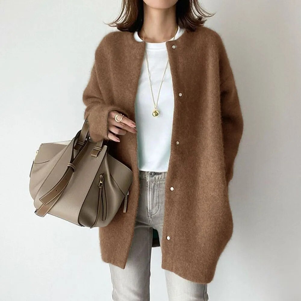 Women's knitted cardigan with button closure - Fino Fino