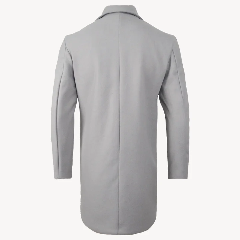 Men's casual Long Coat ,button-up Overcoat Fino
