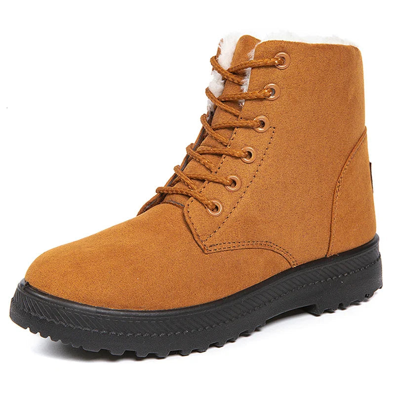 Lace-up women’s Fur Line Boots with thick sole Fino