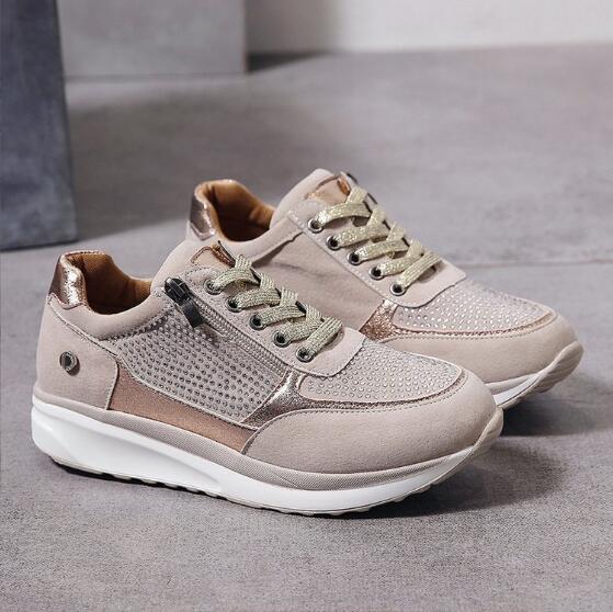 Orthopedic Style Walking Shoes with Arch Support - Featuring Side Zip Fino