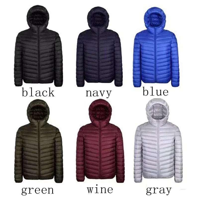 Men's padded winter down jacket with hood Fino