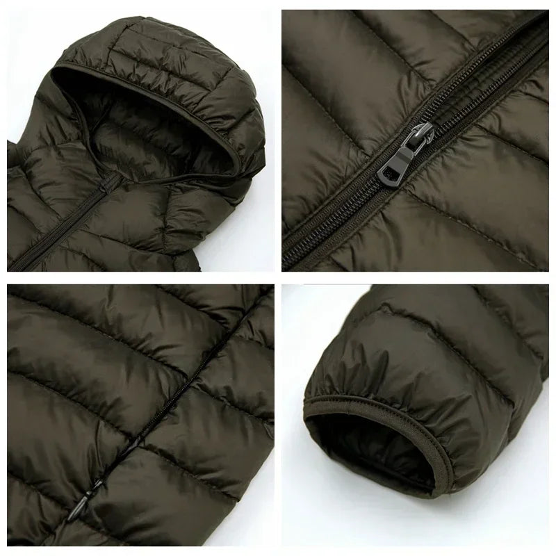 Men's padded winter down jacket with hood Fino