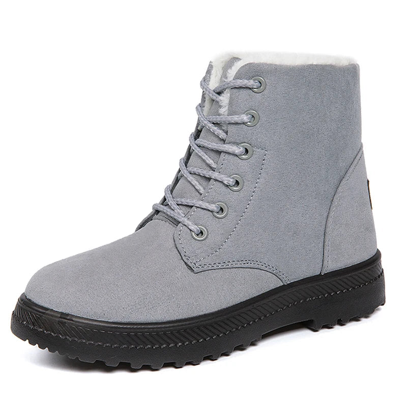 Lace-up women’s Fur Line Boots with thick sole Fino