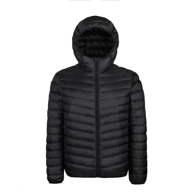 Men's padded winter down jacket with hood Fino