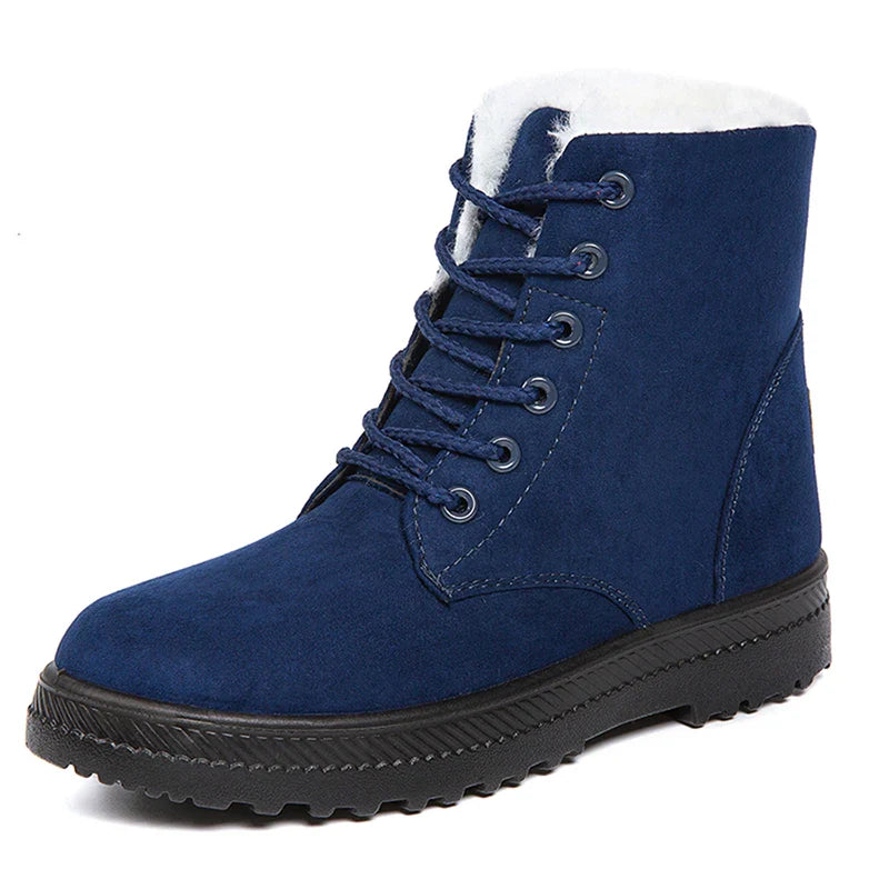 Lace-up women’s Fur Line Boots with thick sole Fino