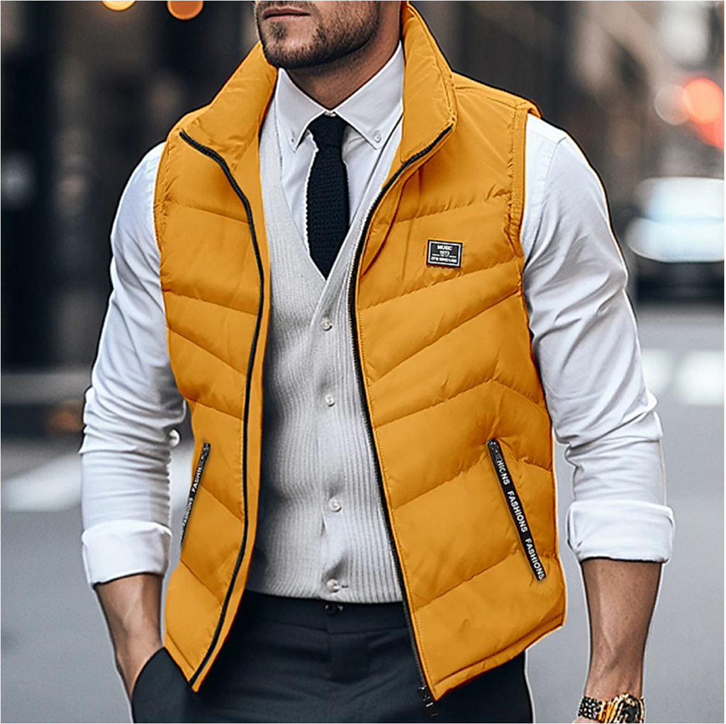 Lightweight Casual Gilet for Men - Breathable Polyester Outer Layer Fino