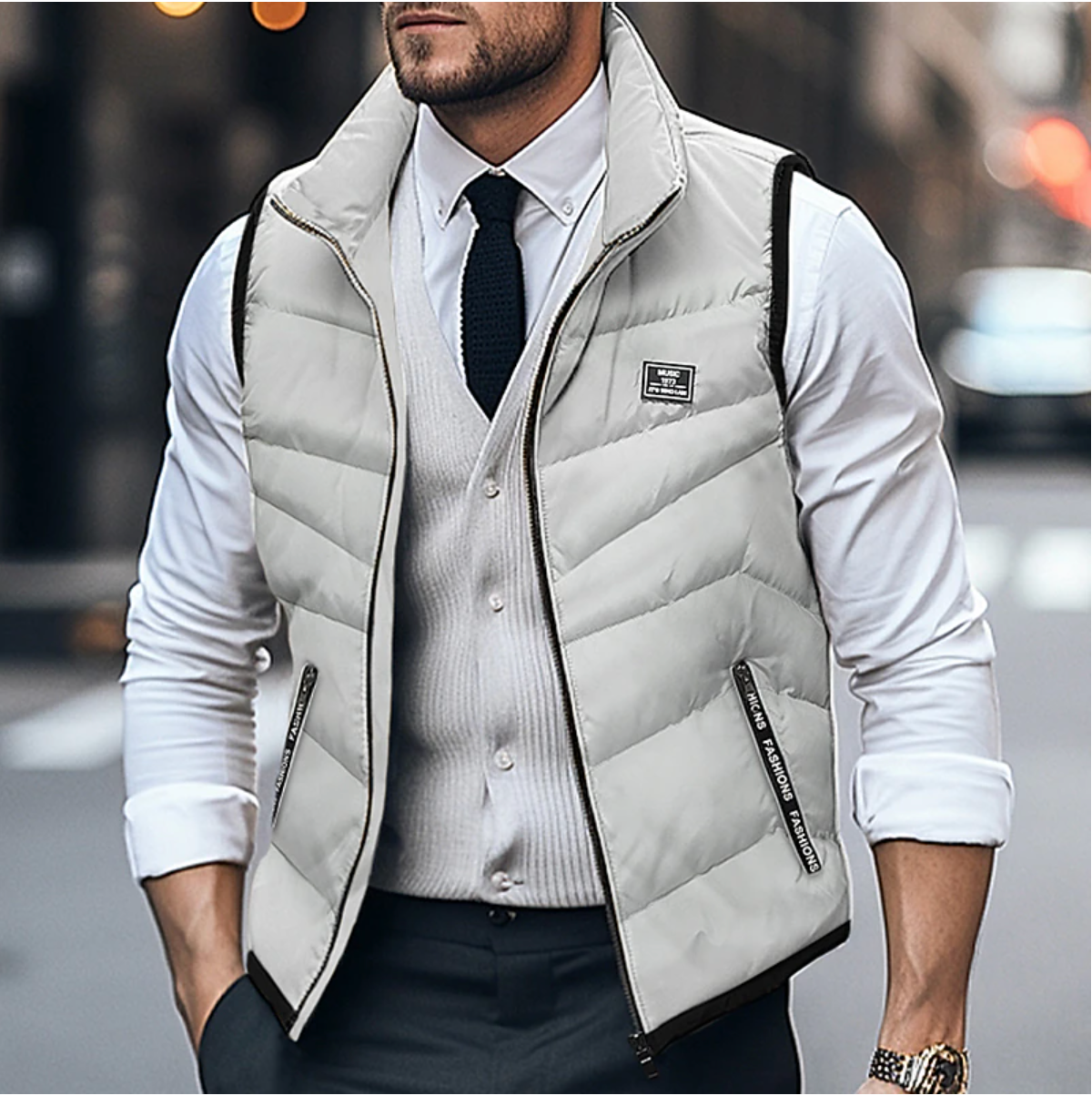 Lightweight Casual Gilet for Men - Breathable Polyester Outer Layer Fino