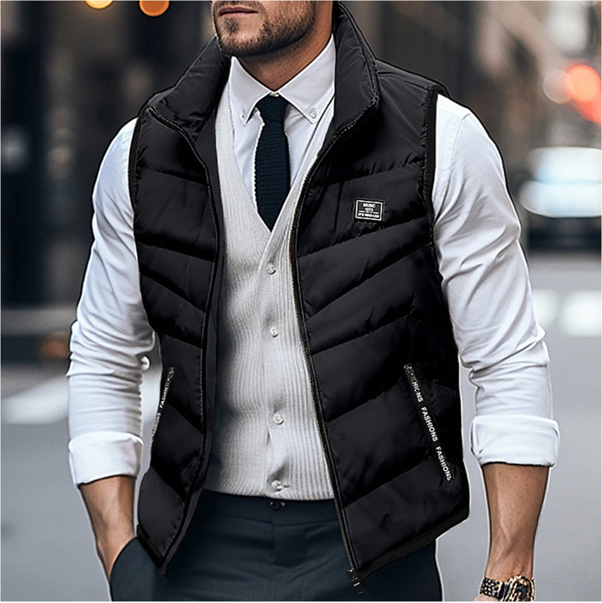 Lightweight Casual Gilet for Men - Breathable Polyester Outer Layer Fino