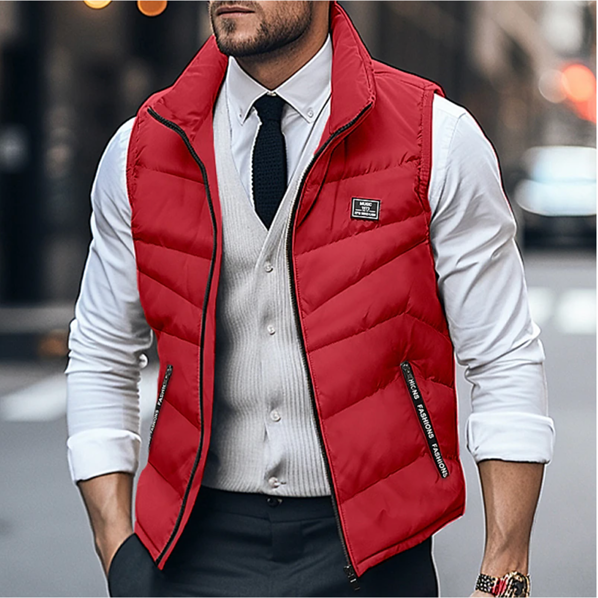 Lightweight Casual Gilet for Men - Breathable Polyester Outer Layer Fino