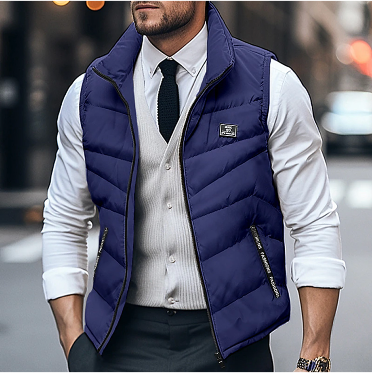 Lightweight Casual Gilet for Men - Breathable Polyester Outer Layer Fino