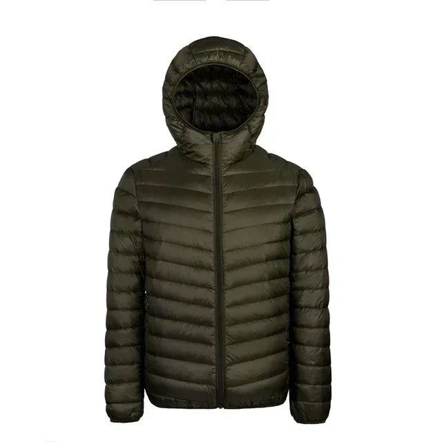 Men's padded winter down jacket with hood Fino