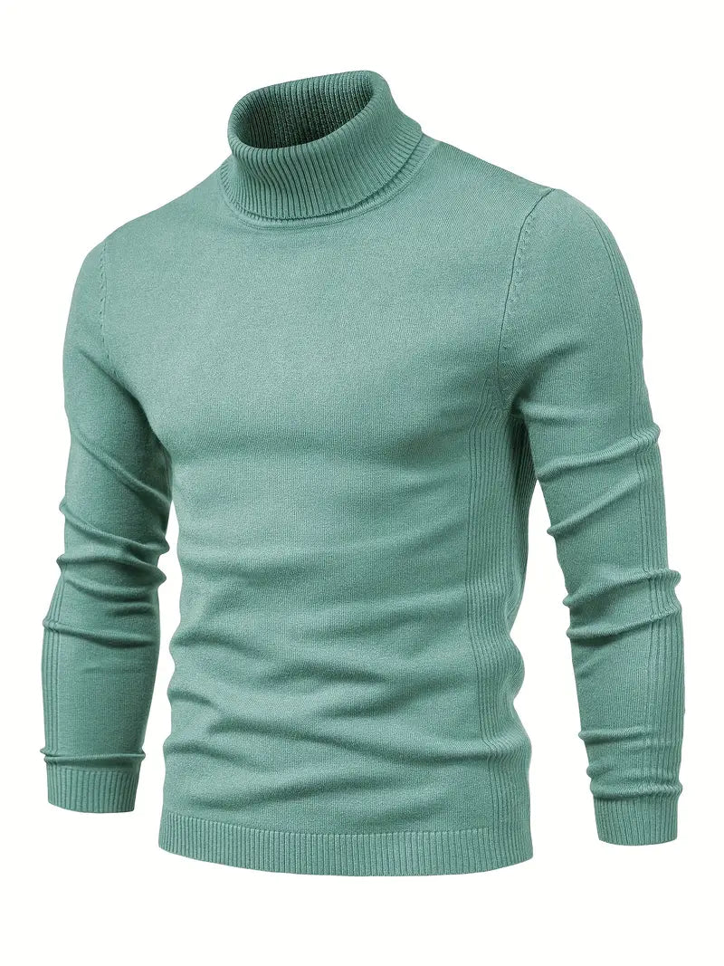 Men’s Slim fit Turtleneck Sweater - Soft Knit - Long Sleeve Smart Fino