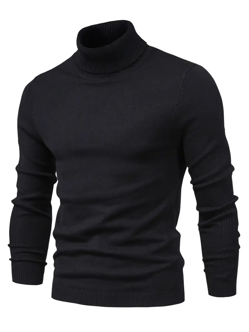 Men’s Slim fit Turtleneck Sweater - Soft Knit - Long Sleeve Smart Fino