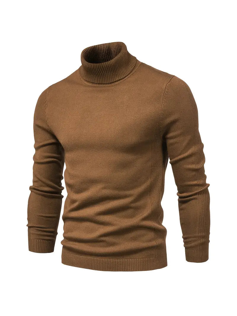 Men’s Slim fit Turtleneck Sweater - Soft Knit - Long Sleeve Smart Fino