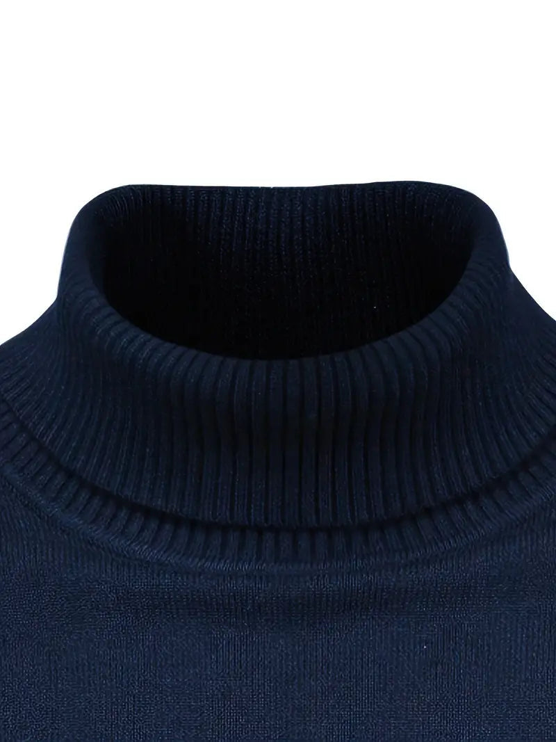 Men’s Slim fit Turtleneck Sweater - Soft Knit - Long Sleeve Smart Fino