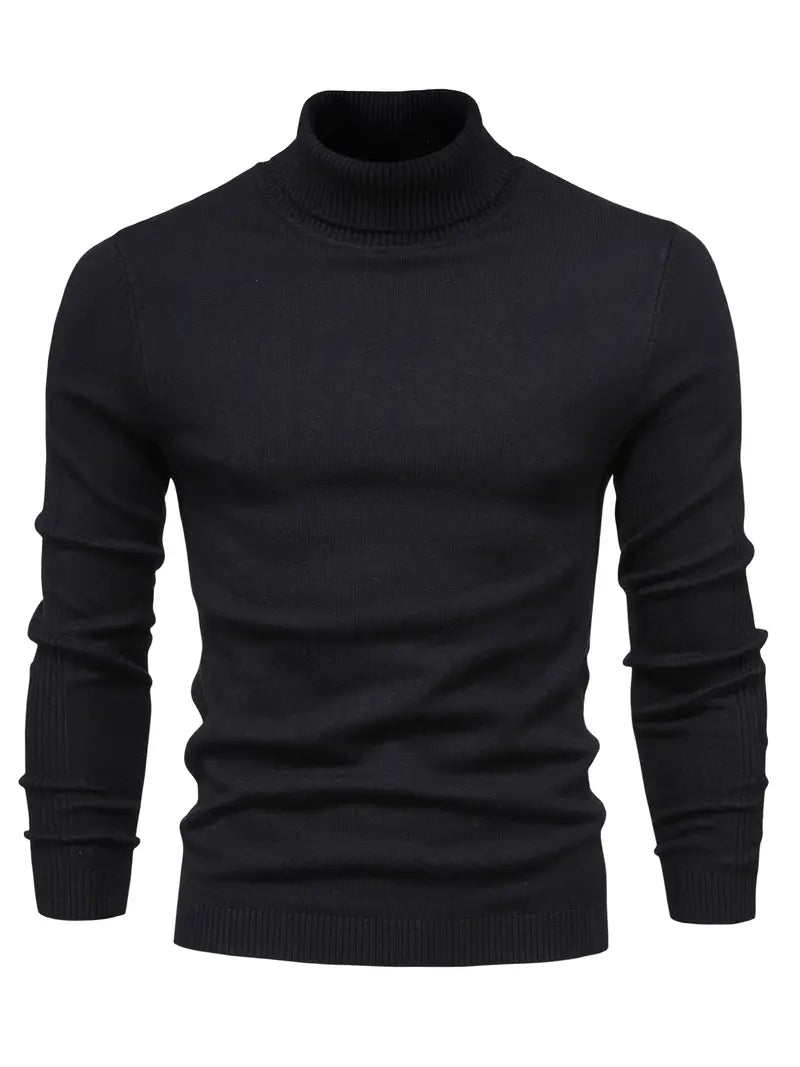 Men’s Slim fit Turtleneck Sweater - Soft Knit - Long Sleeve Smart Fino