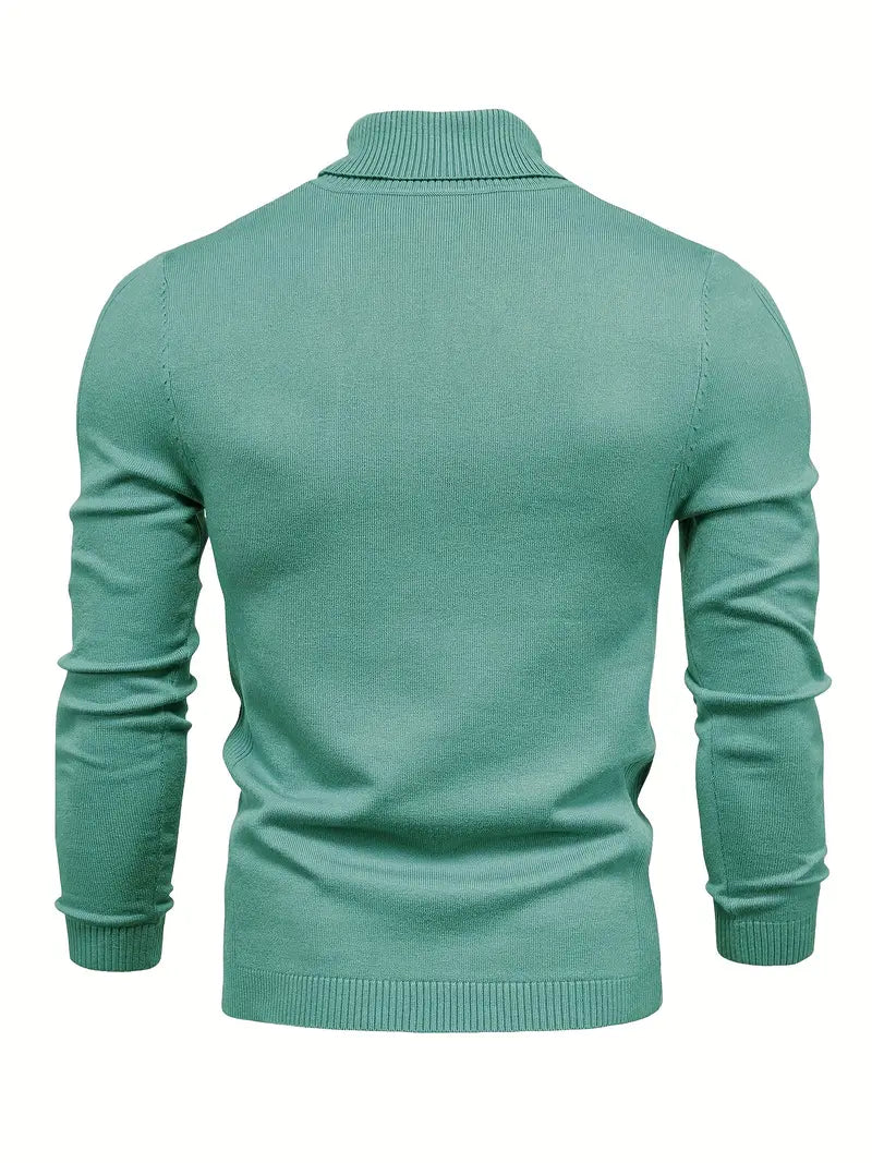 Men’s Slim fit Turtleneck Sweater - Soft Knit - Long Sleeve Smart Fino