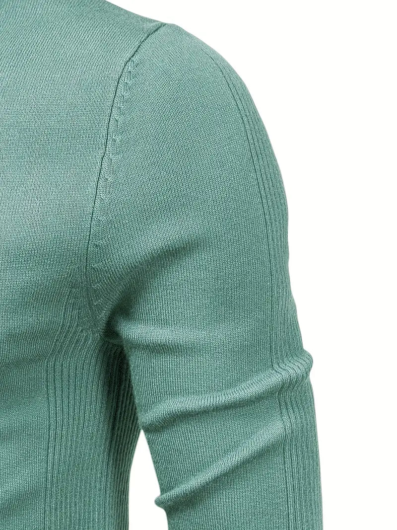 Men’s Slim fit Turtleneck Sweater - Soft Knit - Long Sleeve Smart Fino