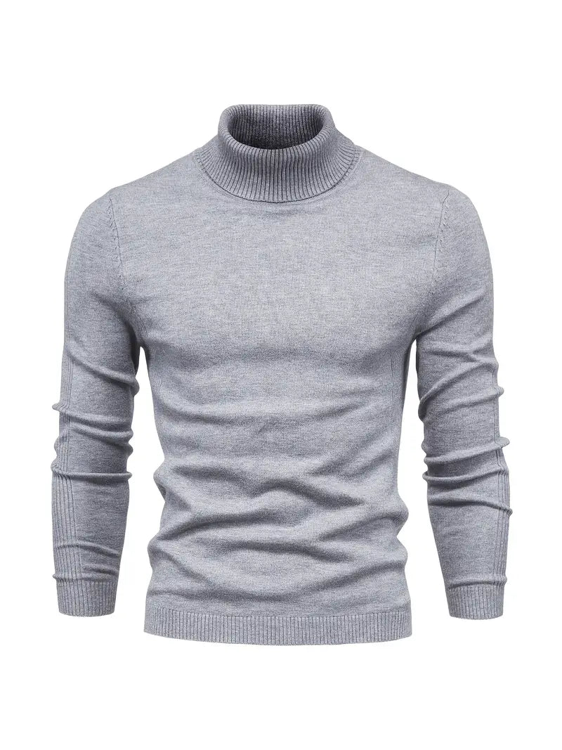 Men’s Slim fit Turtleneck Sweater - Soft Knit - Long Sleeve Smart Fino