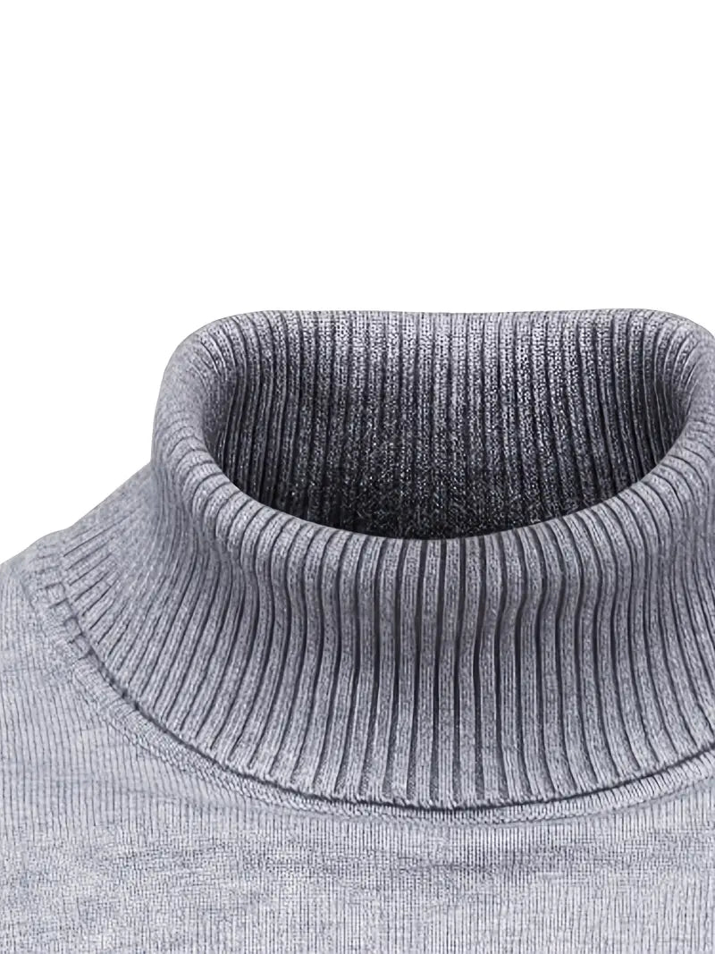 Men’s Slim fit Turtleneck Sweater - Soft Knit - Long Sleeve Smart Fino